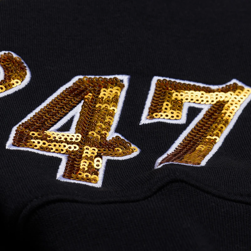 Women's Mitchell & Ness Black Los Angeles Lakers Premium Fleece Sweatshirt