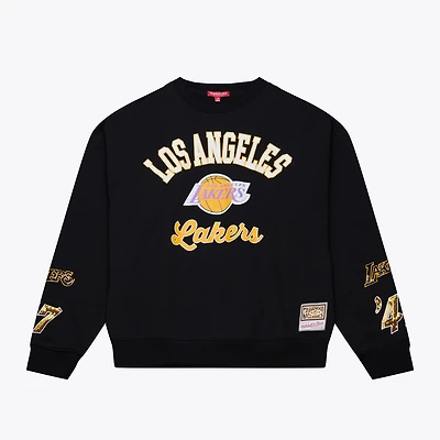 Women's Mitchell & Ness Black Los Angeles Lakers Premium Fleece Sweatshirt