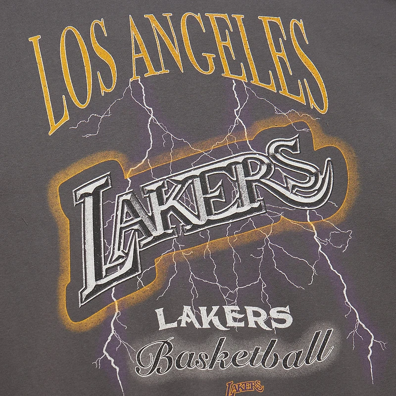 Women's Mitchell & Ness Charcoal Los Angeles Lakers Hardwood Classics Lightweight Pullover Sweatshirt