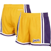 Women's Mitchell & Ness Gold Los Angeles Lakers Hardwood Classics Jump Shot - Shorts