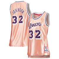 Maillot Femme Mitchell & Ness Magic Johnson Rose Los Angeles Lakers 75e Anniversaire Or 1984 Swingman