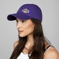 Casquette ajustable micro gaucher violette Mitchell & Ness des Los Angeles Lakers pour femme