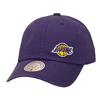 Casquette ajustable micro gaucher violette Mitchell & Ness des Los Angeles Lakers pour femme