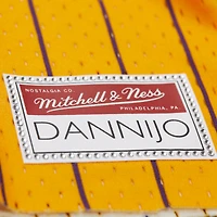 Women's Mitchell & Ness x DANNIJO Magic Johnson Yellow Los Angeles Lakers Fashion Cropped Basketball Jersey