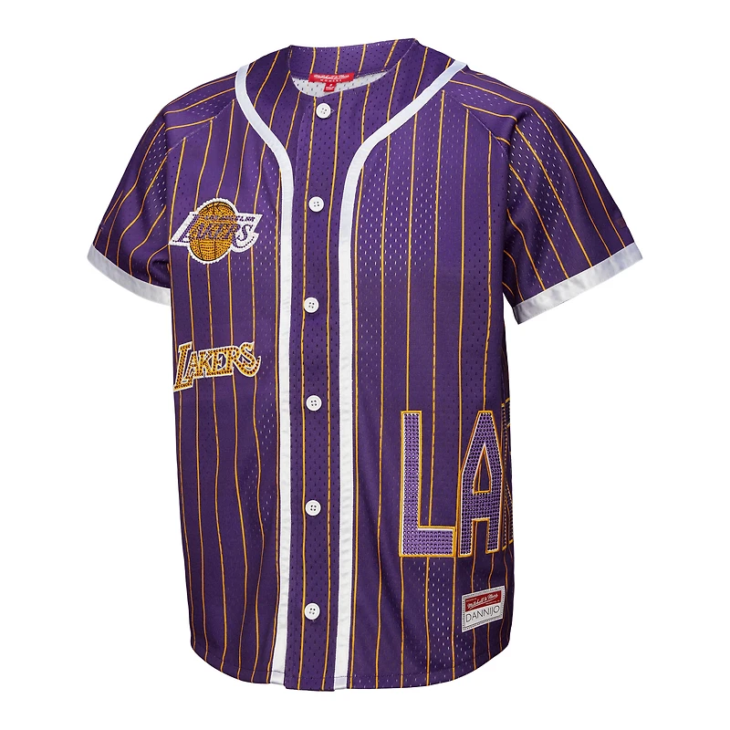 Women's Mitchell & Ness x DANNIJO  Purple Los Angeles Lakers Fashion Baseball Jersey