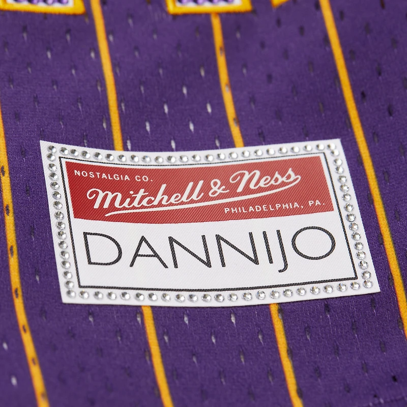 Women's Mitchell & Ness x DANNIJO Purple Los Angeles Lakers Fashion Baseball Jersey