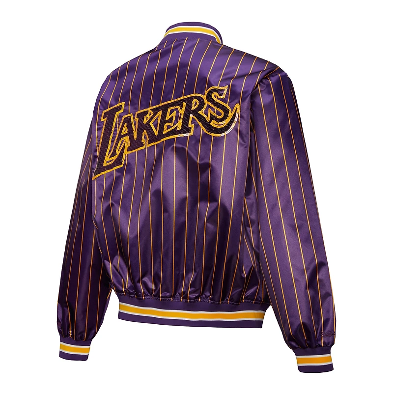 Women's Mitchell & Ness x DANNIJO  Purple Los Angeles Lakers Satin Full-Snap Jacket