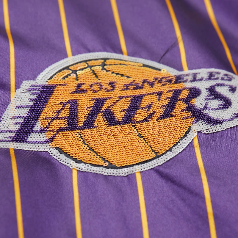 Women's Mitchell & Ness x DANNIJO Purple Los Angeles Lakers Satin Full-Snap Jacket
