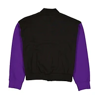 Veste polaire New Era violette et noire pour femme, édition City 2025/26 des Los Angeles Lakers, fermeture à boutons-pression.