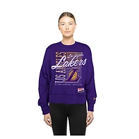 Women's New Era Purple Los Angeles Lakers Boxy Throwback Mineral Wash Sweatshirt