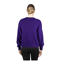 Women's New Era Purple Los Angeles Lakers Boxy Throwback Mineral Wash Sweatshirt