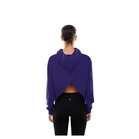 Sweat à capuche violet New Era pour femme Los Angeles Lakers Glam Game dos ouvert