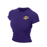 Women's New Era  Purple Los Angeles Lakers Leisure Collection Baby Doll Cropped T-Shirt
