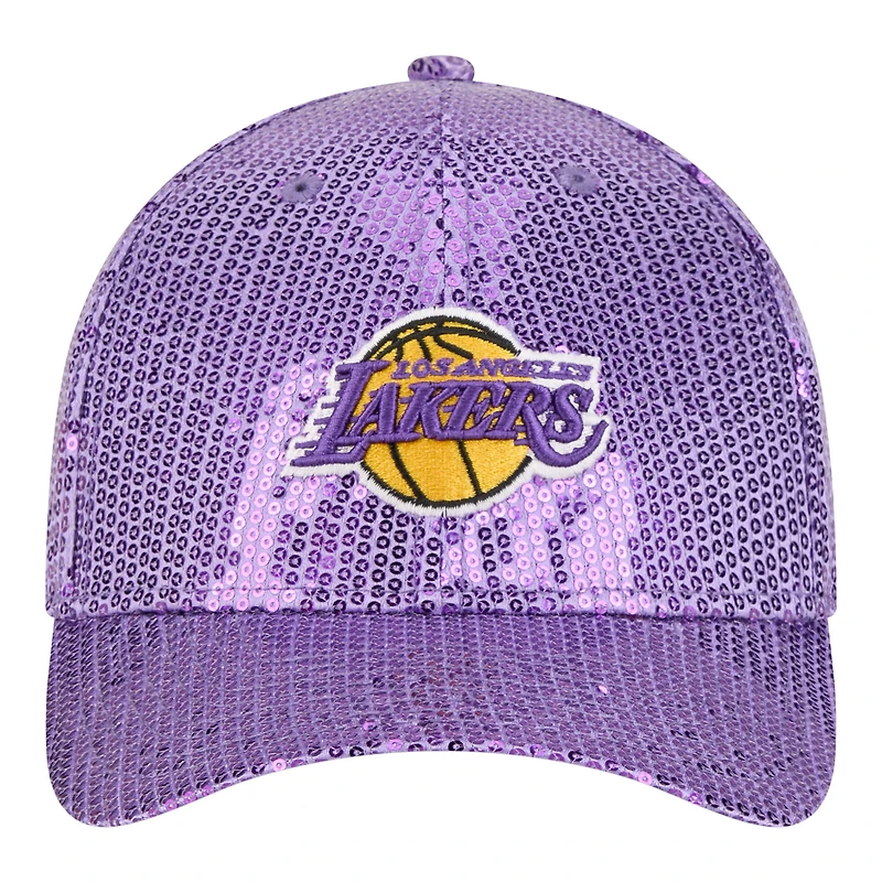 Women's New Era Purple Los Angeles Lakers Sequin M-Crown 9FORTY Adjustable Hat