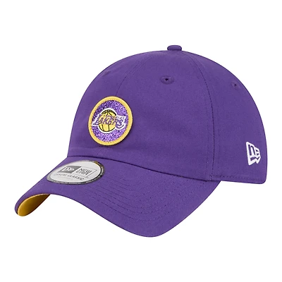 Casquette New Era violette à paillettes Los Angeles Lakers pour femme, style classique décontracté et ajustable