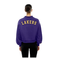 Women's New Era Purple Los Angeles Lakers Sport Night Balloon Sleeves Sweatshirt