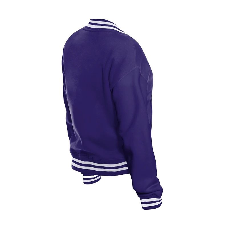 Veste à boutons-pression New Era violette pour femme Los Angeles Lakers Throwback