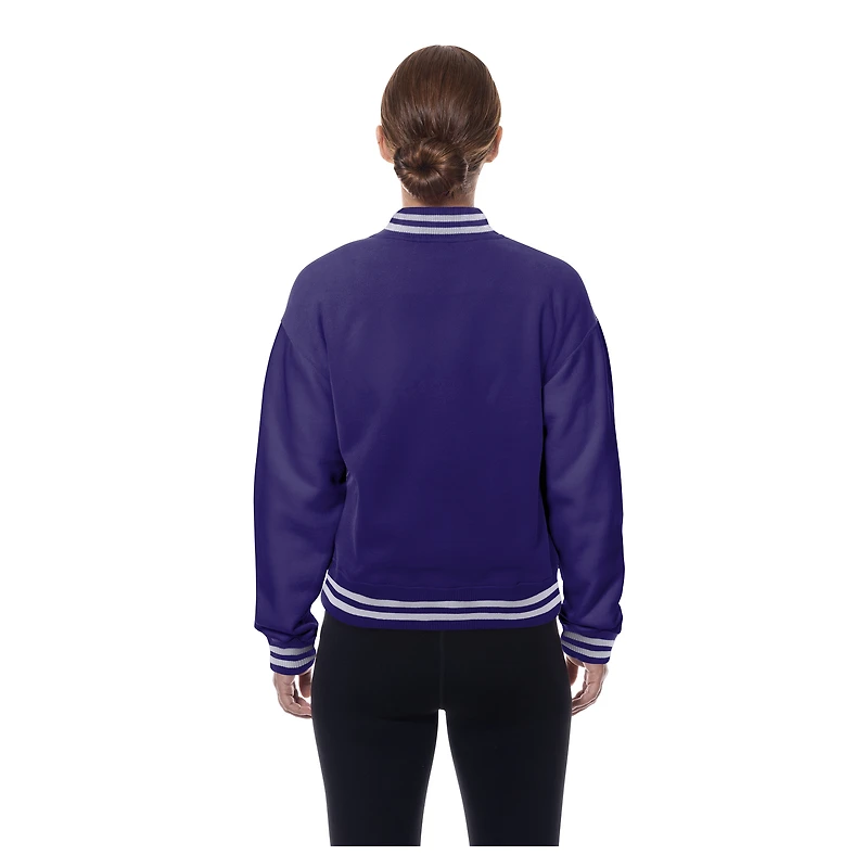 Veste à boutons-pression New Era violette pour femme Los Angeles Lakers Throwback