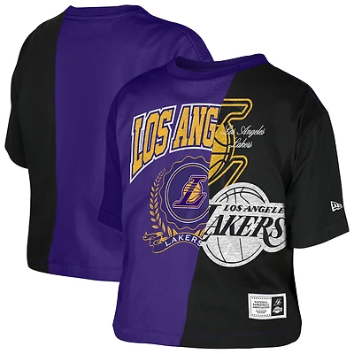 T-shirt court violet recyclé à imprimé Los Angeles Lakers New Era pour femme