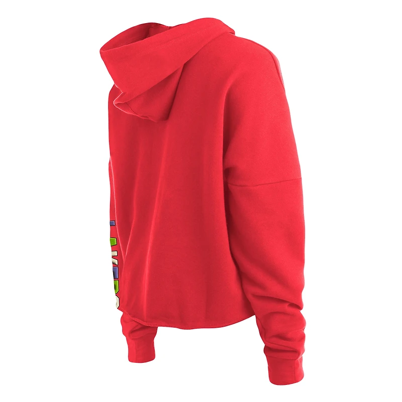 Sweat à capuche court rouge Los Angeles Lakers Color Pack New Era pour femme