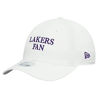Casquette ajustable New Era blanche pour femme Los Angeles Lakers Team Fan 9TWENTY