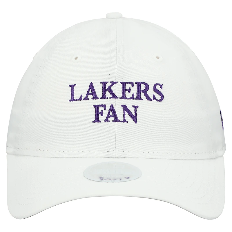 Women's New Era White Los Angeles Lakers Team Fan 9TWENTY Adjustable Hat