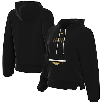 Women's Nike Black Los Angeles Lakers Courtside Standard Issue Performance Pullover Hoodie