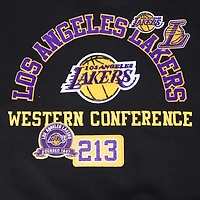 Women's Pro Standard Black Los Angeles Lakers Area Code Cropped Pullover Sweatshirt