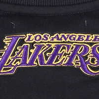 Women's Pro Standard Black Los Angeles Lakers Area Code Cropped Pullover Sweatshirt