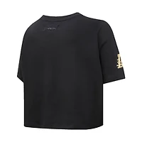 Women's Pro Standard Black Los Angeles Lakers Holiday Glam Boxy T-Shirt