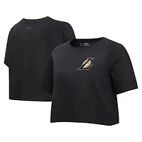 T-shirt noir Pro Standard pour femmes des Lakers de Los Angeles Holiday Glam Boxy