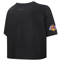 Women's Pro Standard Black Los Angeles Lakers Jewels Boxy Cropped T-Shirt