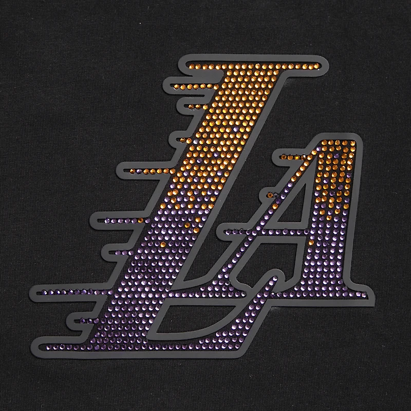 Women's Pro Standard Black Los Angeles Lakers Jewels Boxy Cropped T-Shirt