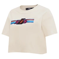 Women's Pro Standard Cream Los Angeles Lakers Retro Striper SJ Cropped Boxy T-Shirt