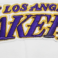 Women's Pro Standard White Los Angeles Lakers Script Tail Cropped Pullover Hoodie