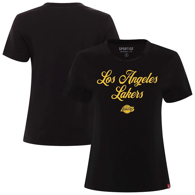 T-shirt Sportiqe Arcadia noir pour femme, Los Angeles Lakers