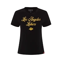 Women's Sportiqe  Black Los Angeles Lakers Arcadia T-Shirt