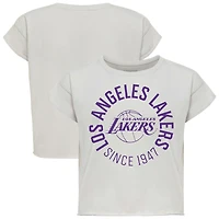 T-shirt court gris Sportiqe pour femme, collection authentique Alana des Los Angeles Lakers
