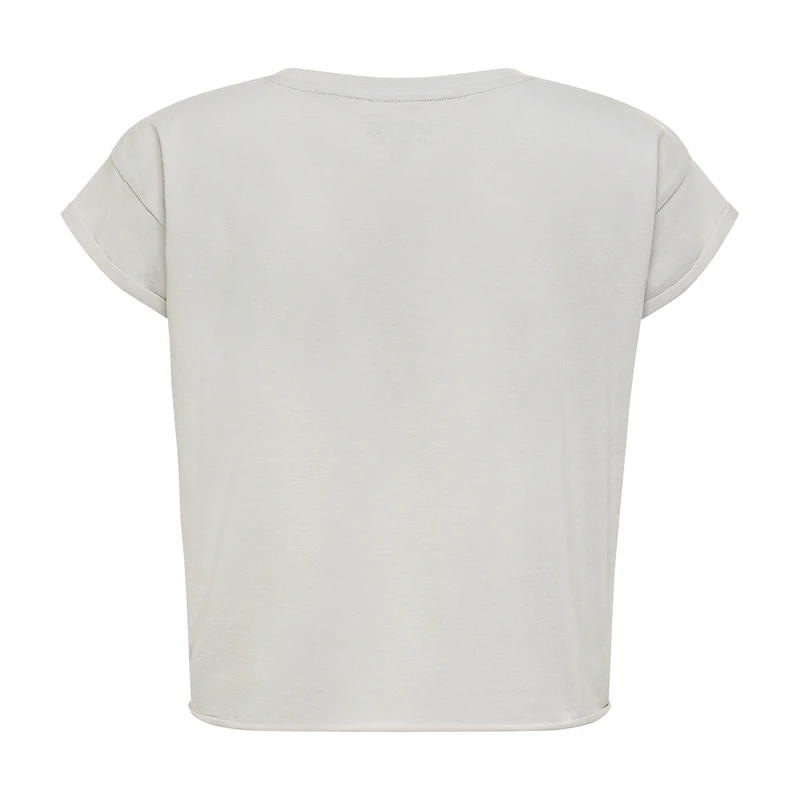 Women's Sportiqe Gray Los Angeles Lakers Cropped Genuine Issue Collection Alana T-Shirt
