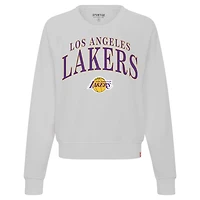 Women's Sportiqe Gray Los Angeles Lakers Genuine Issue Collection Ashlyn Cropped Sweatshirt