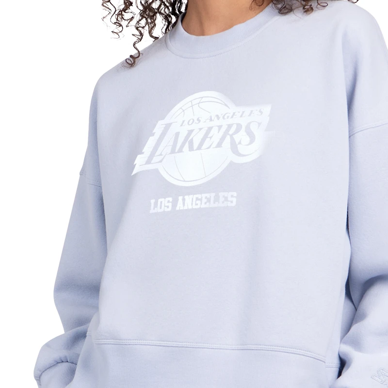 Women's Starter  Light Blue Los Angeles Lakers Pastel Boxy Sweatshirt