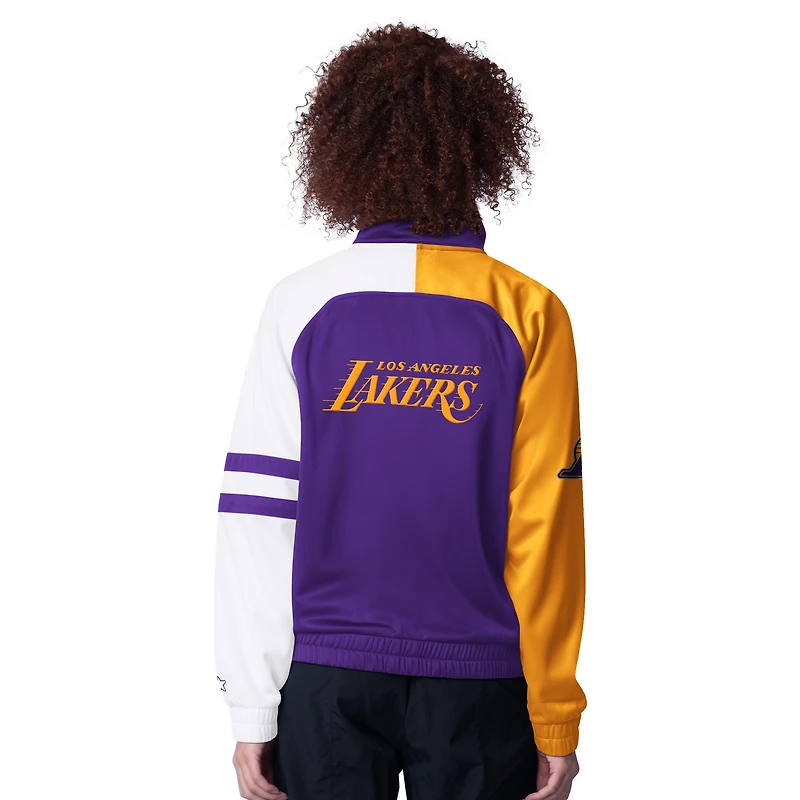 V100072 LAKERS P NBA GIII FA24 Starter Veste de survêtement pour femme Line Up Dolman Raglan JACLAD NS430417 LLK #4