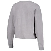 Women's The Wild Collective  Gray Los Angeles Lakers Band Cropped Long Sleeve T-Shirt