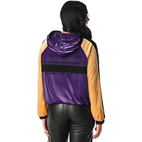 Veste de survêtement zippée en velours violet Los Angeles Lakers The Wild Collective pour femme