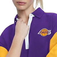Women's Tommy Jeans Purple Los Angeles Lakers Taya Puff Sleeve Pique Polo Shirt