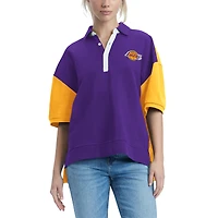 Polo piqué à manches bouffantes Taya des Los Angeles Lakers violet Tommy Jeans pour femme