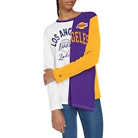 T-shirt à manches longues color block Amelia des Los Angeles Lakers pour femme Tommy Jeans blanc/violet