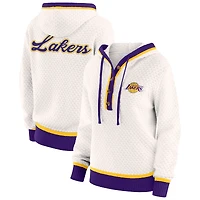 Women's WEAR by Erin Andrews Cream Los Angeles Lakers Plus Hoodie Sweater