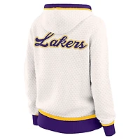 Women's WEAR by Erin Andrews Cream Los Angeles Lakers Plus Hoodie Sweater