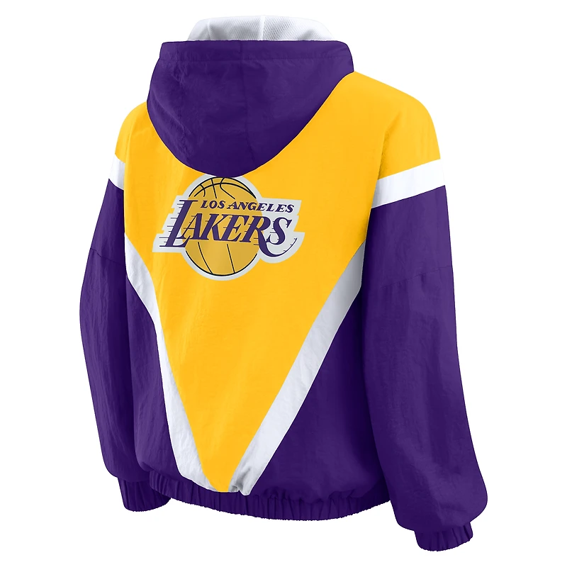 Women's WEAR by Erin Andrews  Gold/Purple Los Angeles Lakers Colorblock Full-Zip Hoodie Windbreaker Jacket